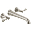 Delta Cassidy Stainless Steel Finish 2 Handle Wall Mount Tub Filler Faucet Trim Kit (Requires Valve) DT5797SSWL
