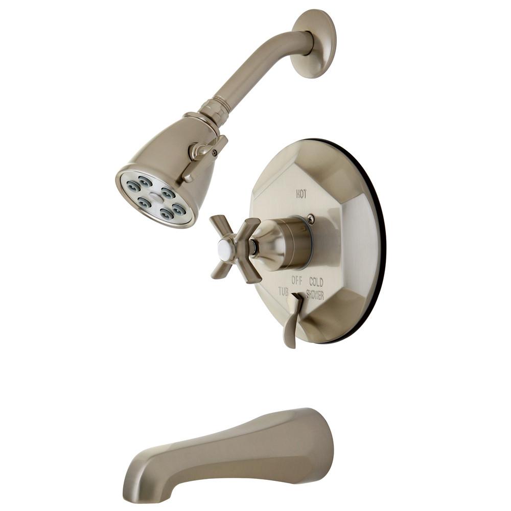 Kingston Brass VB46380ZX Tub and Shower Combination Faucet Satin Nickel