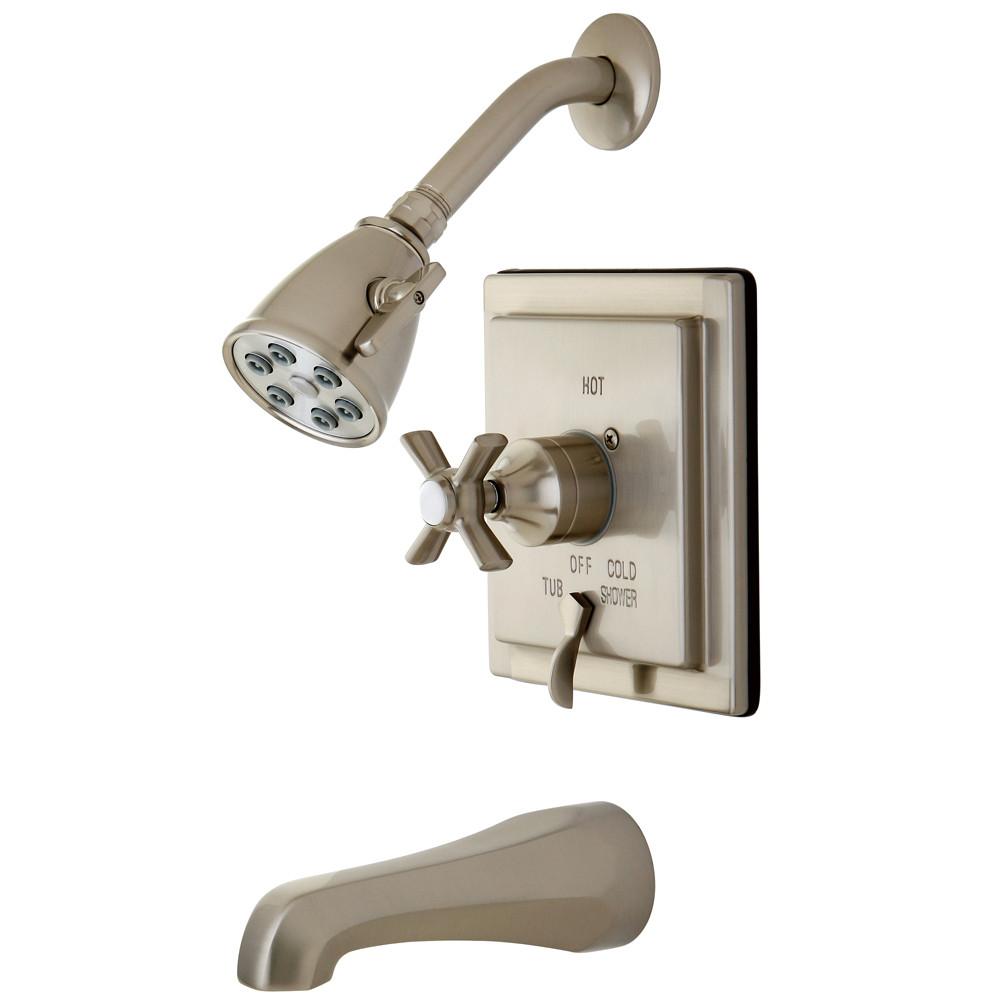 Kingston Brass VB86580ZX Tub and Shower Combination Faucet Satin Nickel