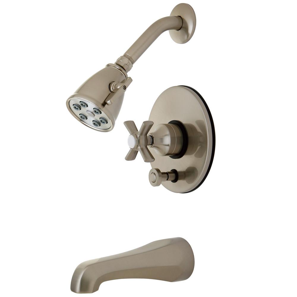 Kingston Brass VB86980ZX Tub and Shower Combination Faucet Satin Nickel