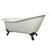 61" Small Cast Iron White Slipper Clawfoot Bathtub with Oil Rubbed Bronze Feet