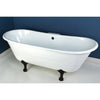 67" Large Cast Iron Double Slipper Clawfoot Bathtub with Oil Rubbed Bronze Feet
