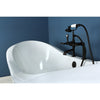 72" Large Cast Iron Double Slipper Clawfoot Bathtub with Oil Rubbed Bronze Feet