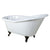 60" Small Cast Iron White Slipper Claw Foot Tub with Oil Rubbed Bronze Feet