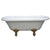 67" Double Ended White Acrylic Clawfoot Tub with Polished Brass Lion Feet