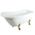 69" Large White Slipper Acrylic Clawfoot Bath Tub with Polished Brass Lion Feet