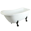 69" Large White Slipper Acrylic Clawfoot Tub with Oil Rubbed Bronze Lion Feet