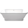 71" Contemporary Pedestal Double Ended White Acrylic Freestanding Bath Tub