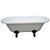 67" Double Ended White Acrylic Clawfoot Bath Tub w/ Oil Rubbed Bronze Lion Feet
