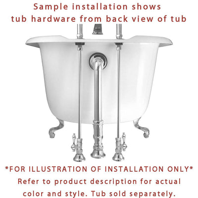 Polished Brass Deck Mount Clawfoot Tub Faucet Package w Drain Supplies Stops CC1015T2system