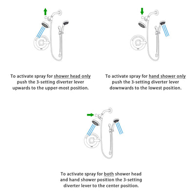 Delta Leland Chrome Shower Faucet System w/ Shower Head and Hand Shower DSP0690V