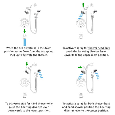 Delta Leland Stainless Steel Finish Thermostatic Tub and Shower Faucet System Package with 5-1/2 inch Shower Head and 7-Spray Handheld Shower with Slide Bar Includes Rough-in Valve and Tub Spout DSP1755V